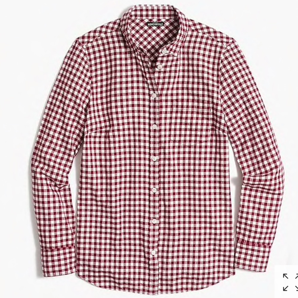 NWT J.Crew Womens Flannel Oxford Buffalo Plaid Dress Shirt Button Down Small